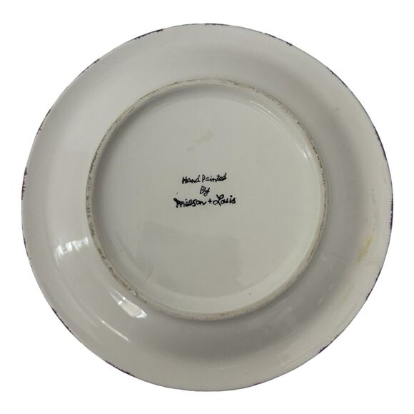 Milson and Louis 2 Yellow Flowers Hand Painted Plate 10.5 in - Picture 2 of 3